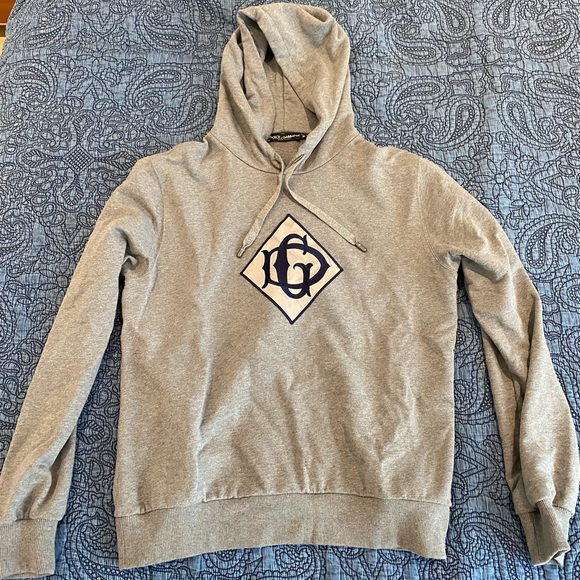 Dolce & Gabbana Grey Logo Patch Hoodie - Picture 2 of 6